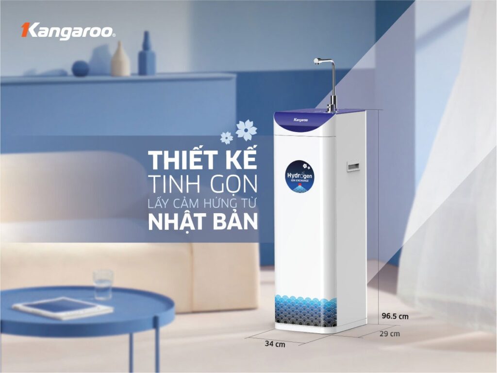 Máy lọc nước nóng lạnh Hydrogen Kangaroo KG10A7S Thiết kế tinh gọn